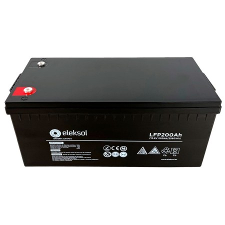Batería de Litio LiFePO4 Eleksol 12,8V 200Ah Bluetooth y BMS