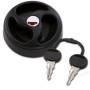 Tapón para bocana negro con bombín y dos llaves.
