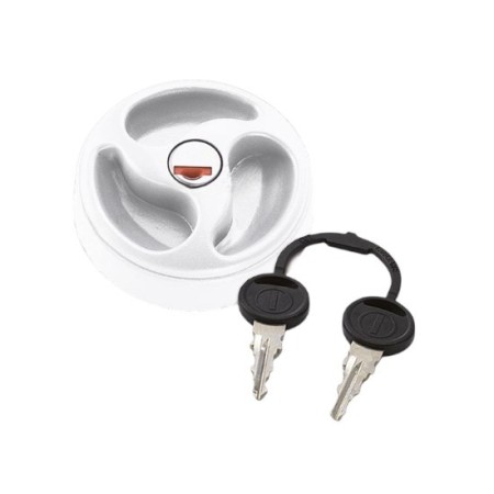 Tapón Zadi de 3 radios con llaves y cilindro • blanco