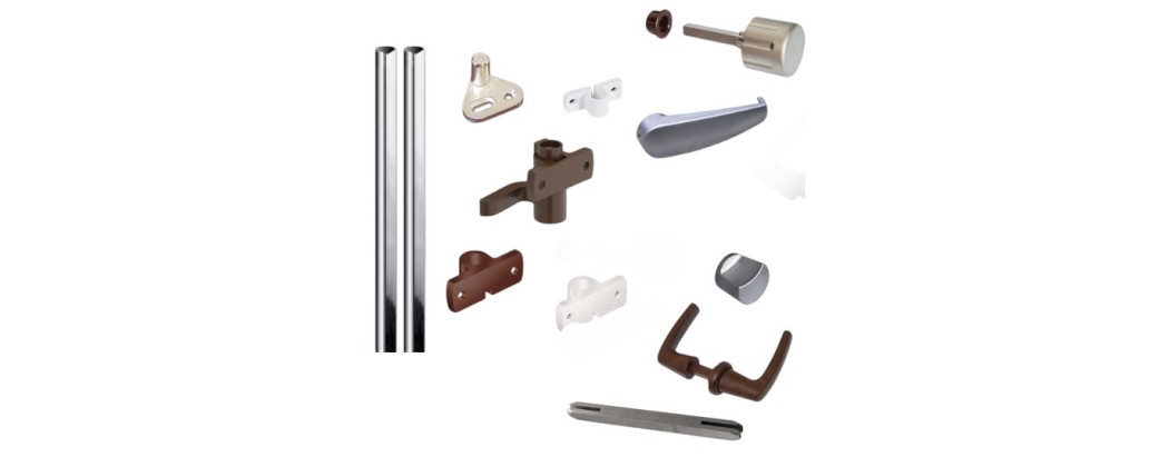Tiradores/pomos de puertas/muebles y accesorios para varillas rotativas, autocaravanas, caravanas y furgonetas camperizadas.